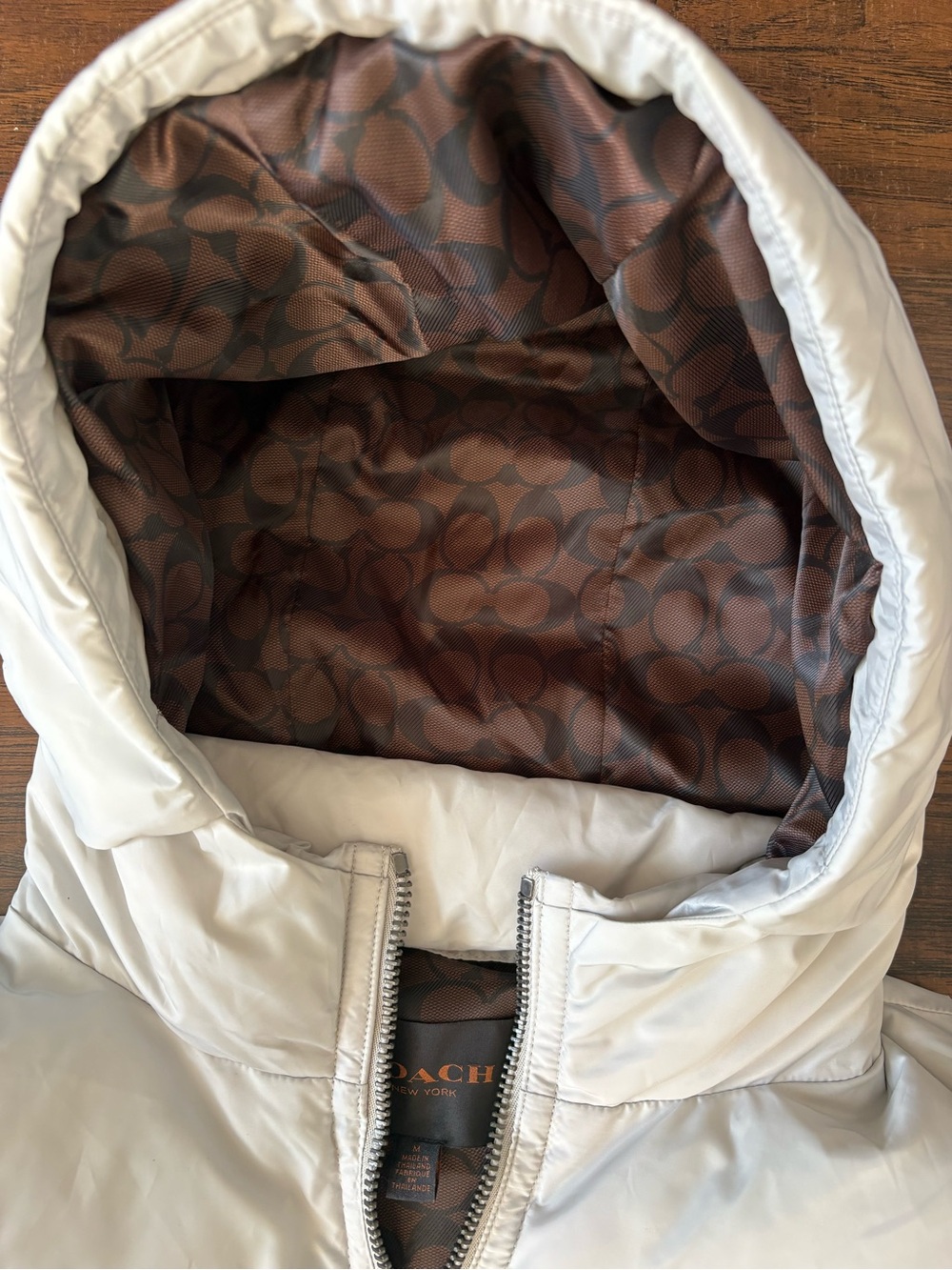 Coach Down Puffer Vest Hooded Sz M - Picture 3 of 6